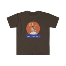 Load image into Gallery viewer, brown tee Shirt with picture of Vintage Little Girl, wording: Rocking it Old School