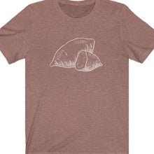 Load image into Gallery viewer, Heather Mauve T Shirt with Sweet Potato