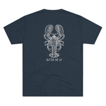 Load image into Gallery viewer, Navy Tee Shirt with Lobster and wording Butter Me UP