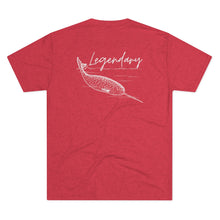 Load image into Gallery viewer, Red T Shirt with Narwhal and white wording Legendary