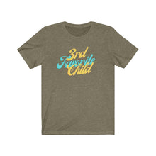 Load image into Gallery viewer, Olive green Tee shirt with Blue and yellow wording: 3rd favorite child