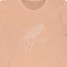 Load image into Gallery viewer, Heather Peach T Shirt with Corn Cob