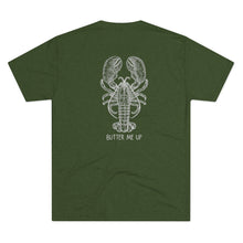 Load image into Gallery viewer, Military Green Tee Shirt with Lobster and wording Butter Me UP