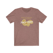 Load image into Gallery viewer, Heather Mauve Tee Shirt with picture of noodle and wording: When all else fails, there's always Mac n' Cheese