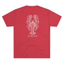 Load image into Gallery viewer, Red Tee Shirt with Lobster and wording Butter Me UP