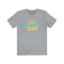 Load image into Gallery viewer, Light grey Tee shirt with Blue and yellow wording: 3rd favorite child
