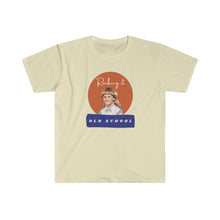 Load image into Gallery viewer, cream tee Shirt with picture of Vintage Little Girl, wording: Rocking it Old School