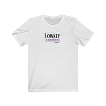 Load image into Gallery viewer, white Tee shirt with Piano Keys, DillieDally logo and black wording: Lowkey