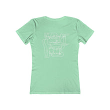 Load image into Gallery viewer, Mint Green back of tee shirt with woman sitting on toilet and white wording: They will find you no matter where you hide