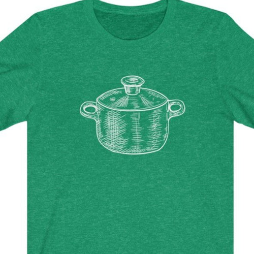 Kelly Green T shirt with a casserole